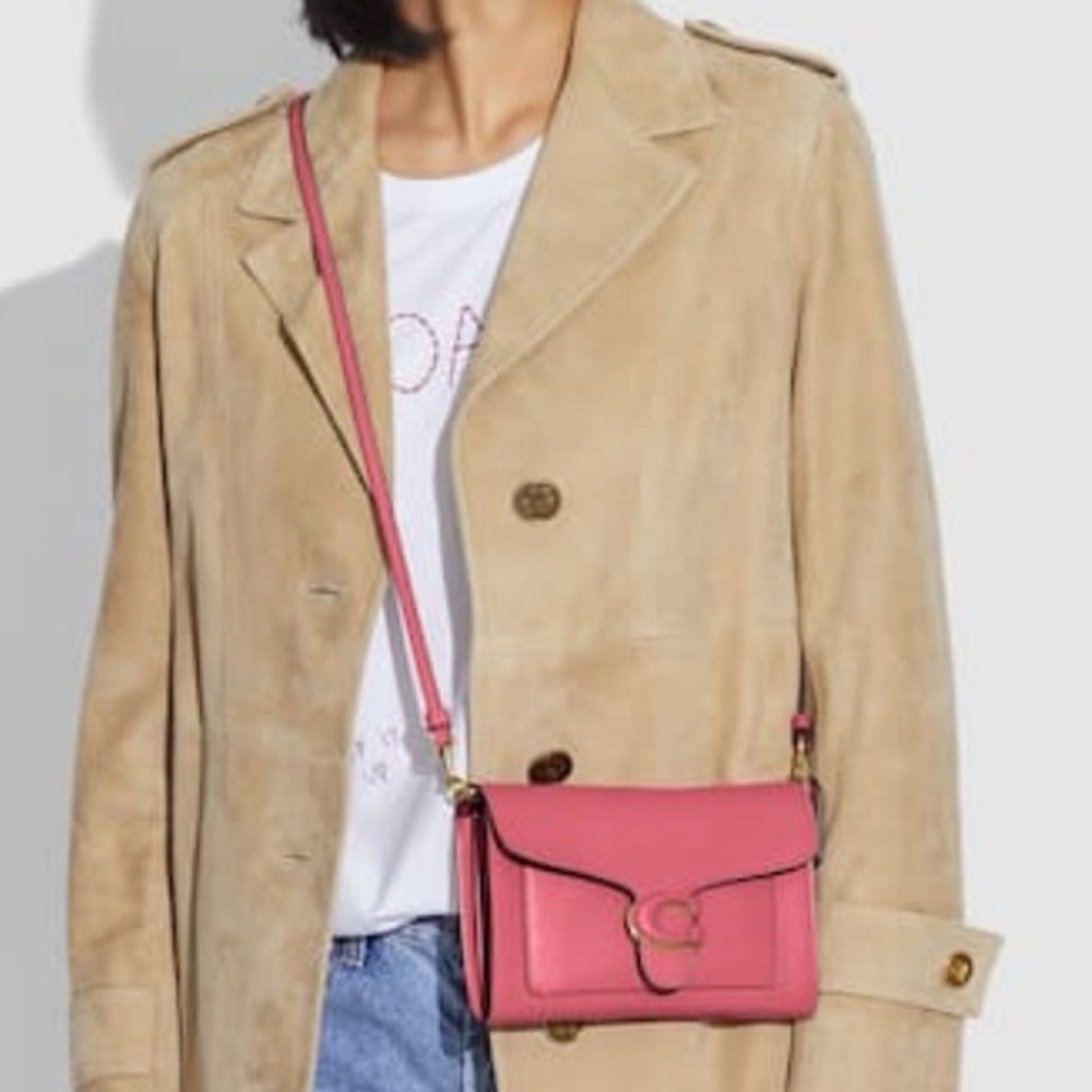Coach Tabby Chain Clutch in Brass/Rouge